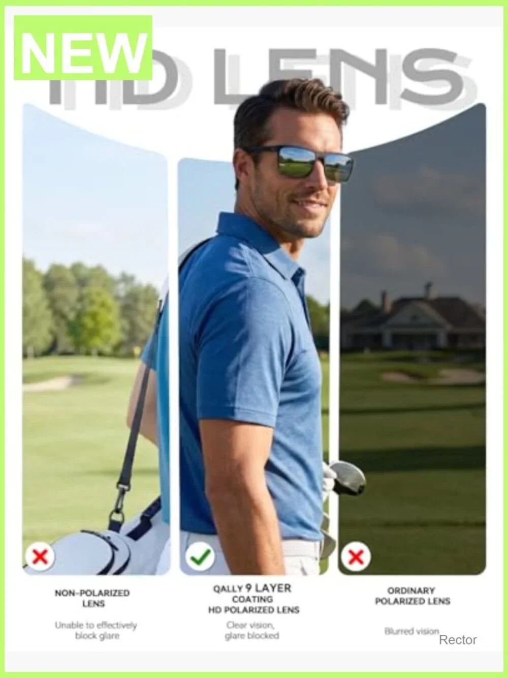 Polarized Sunglasses UV Protection Lightweight Rectangular Frame Driving